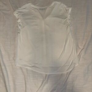 Classic White Cap-Sleeve Blouse - Women's Lightweight Top